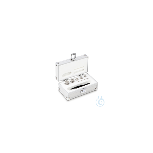 F2 1 g - 100 g set of weights, in aluminium case, finely turned stainless steel