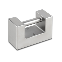 F2 5 kg test weight, block, stainless steel