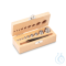 M1 1 g - 100 g set of weights, in wooden case, finely turned stainless steel