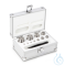 M1 1 g - 200 g set of weights, in aluminium case, finely turned stainless steel