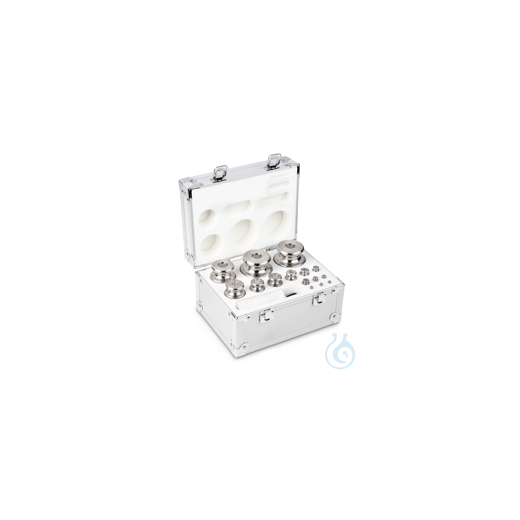 M1 1 g - 2 kg weight set, in aluminium case, fine turned stainless steel