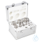 M1 1 g - 2 kg weight set, in aluminium case, fine turned stainless steel