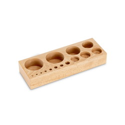 Wooden weight case, 1 g - 2 kg, beech for M3, knob/compact