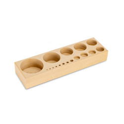 Wooden weight case, 1 g - 10 kg, beech for M3, knob/compact