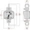 Crane scale HFD 3T-3IP, Weighing range 600 kg; 1500 kg; 3000 kg, Readout 200 g; 500 g; 1000 g