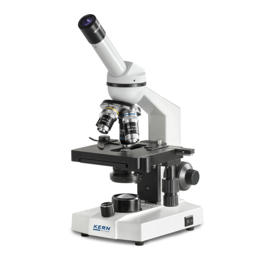Transmitted light microscope (school) Monocular, achromat 4/10/40; WF10x18; 0,5W LED