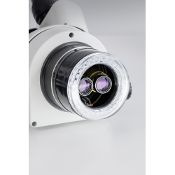 Stereo zoom microscope trinocular, (with ring illumination)