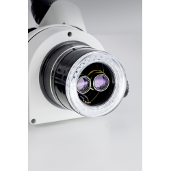 Stereo zoom microscope trinocular, (with ring illumination)