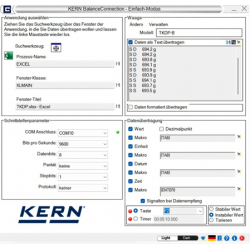 Flexible recording or transfer of measured values, in particular also to Microsoft® Excel