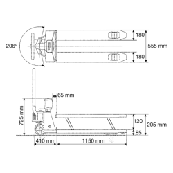 Wiegehubwagen - Wägebereich: 2.000 kg, Ablesbarkeit: 1 kg